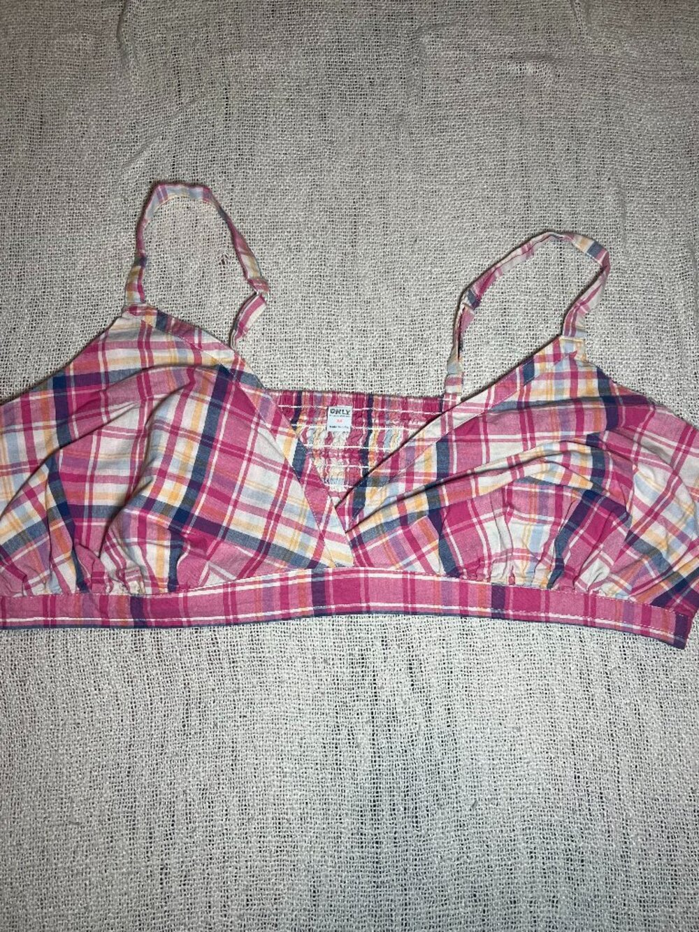 Old Navy ONLY Women's 3X Pink Plaid Smocked Cami Top